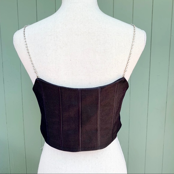 NWOT Topshop Diamanté Rhinestone Bralette Crop Top - Picture 3 of 8